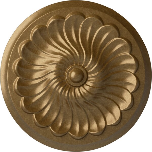 Ekena Millwork Flower Spiral Ceiling Medallion (Fits Canopies up to 2"), Hnd-Painted Pale Gold, 12 1/4"OD x 2 1/4"P CM12FLPAS - main